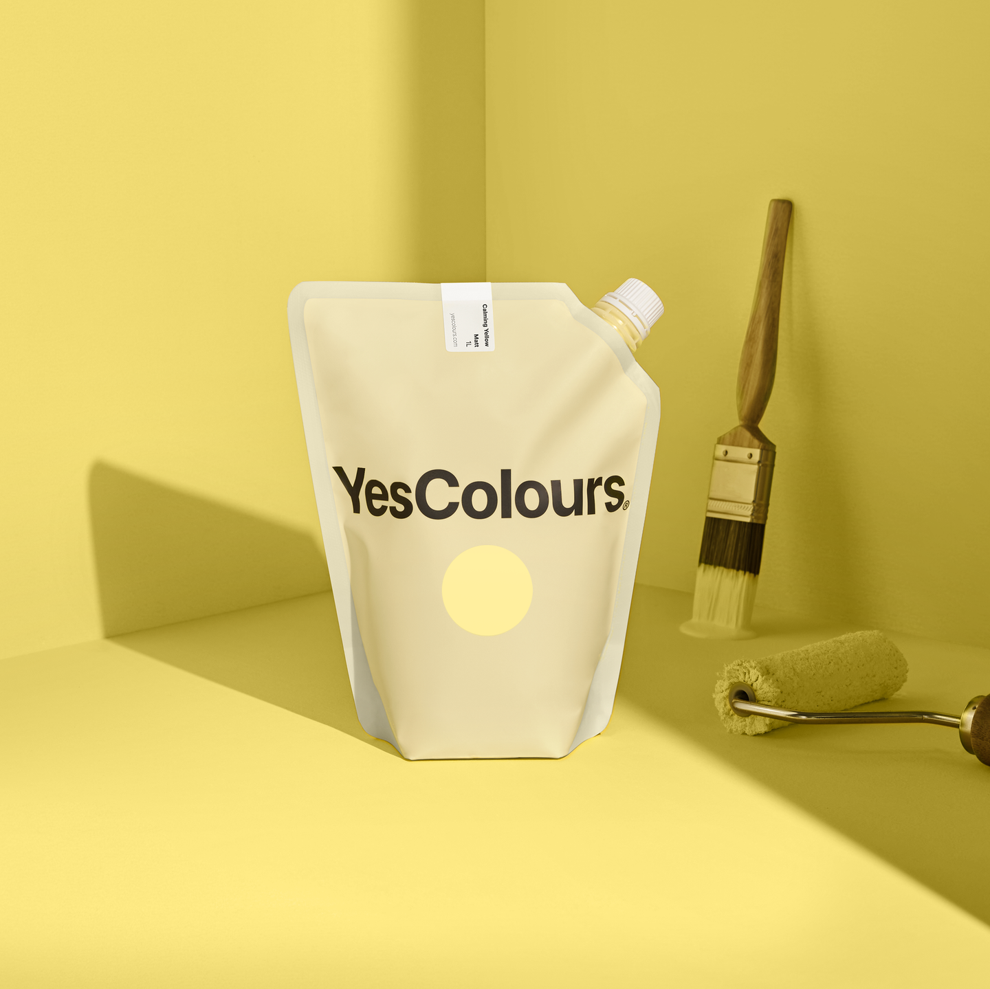 YesColours premium Calming Yellow matt emulsion paint Dulux Paint, Coat Paint, Lick Paint, Edward Bulmer, Calming Matt Emulsion Paint Yellow Yellows