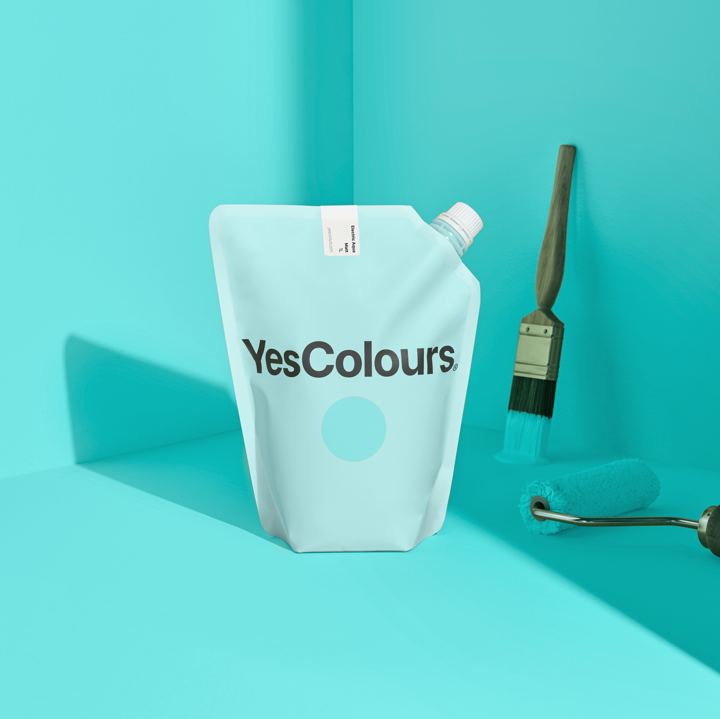 YesColours premium Electric Aqua matt emulsion paint Dulux paint, Coat Paint, Lick Paint