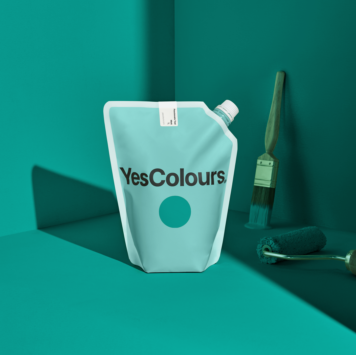 YesColours premium Passionate Teal matt emulsion paint Dulux paint, Coat Paint, Lick Paint