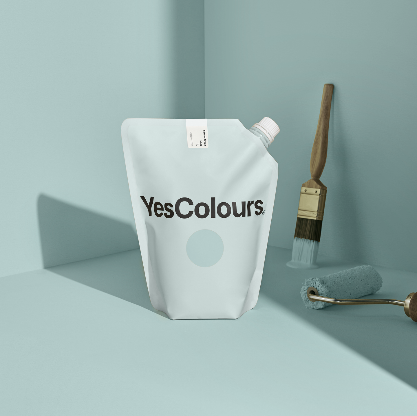 YesColours premium Serene Green matt emulsion paint Dulux paint, Coat Paint, Lick Paint