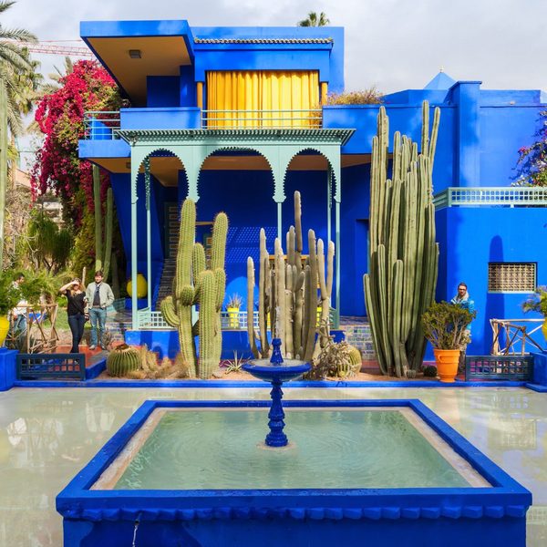 How to replicate the Majorelle Garden design with our Electric Blue masonry paint