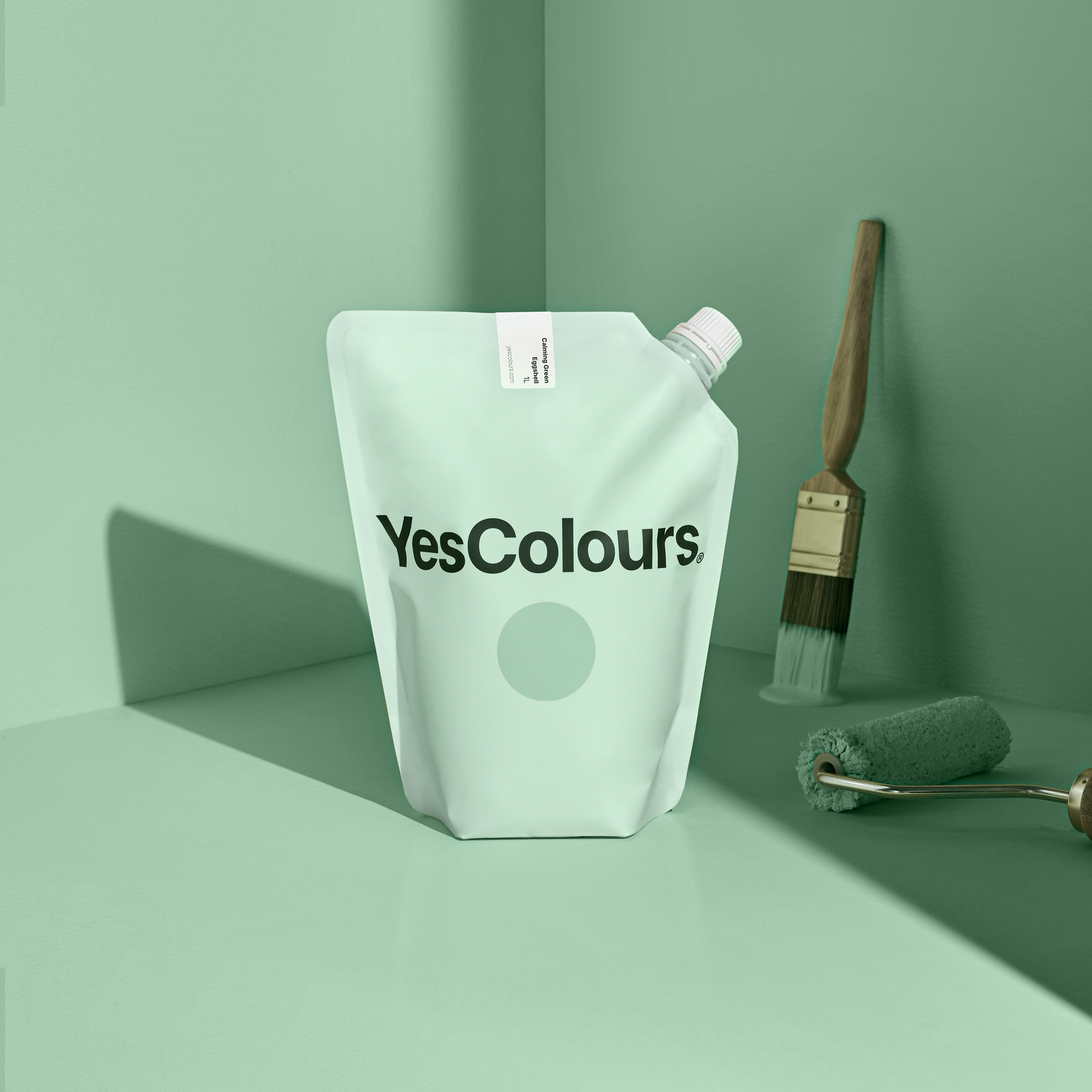YesColours | Calming Green Eggshell Interior Wall Paint | YesColours
