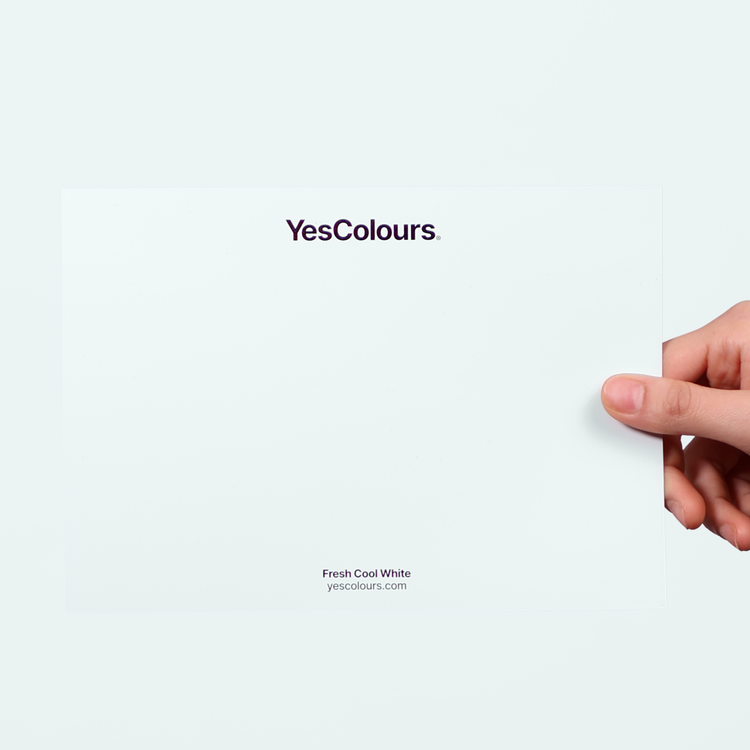 YesColours premium Fresh Cool White paint swatch