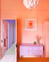 YesColours Fresh Peach paint swatch , Fresh Peach Peach Peach / Orange Peaches Swatch , Lick Paint, Coat Paint, Dulux Paint Fresh_Peach_office_doorway