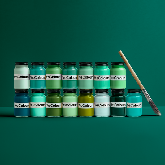 YesColours premium Green paint sample bundle