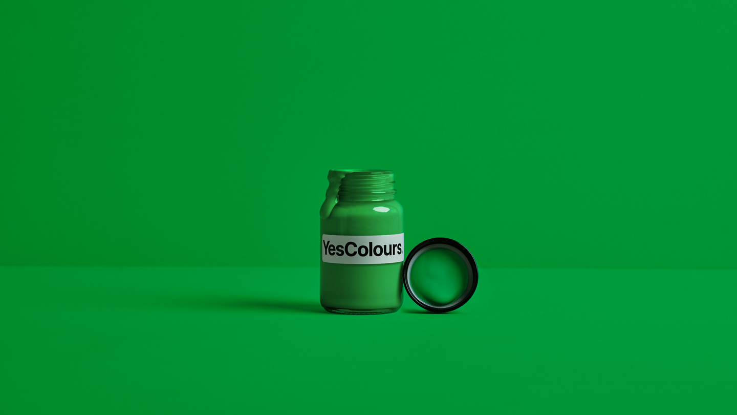 YesColours Iconic Green sample (matt, 60ml) , Emerald Green Greens Iconic Iconic Collection Iconic Green Paint Sample , Lick Paint, Coat Paint, Dulux Paint IconicGreensamplepot16x9