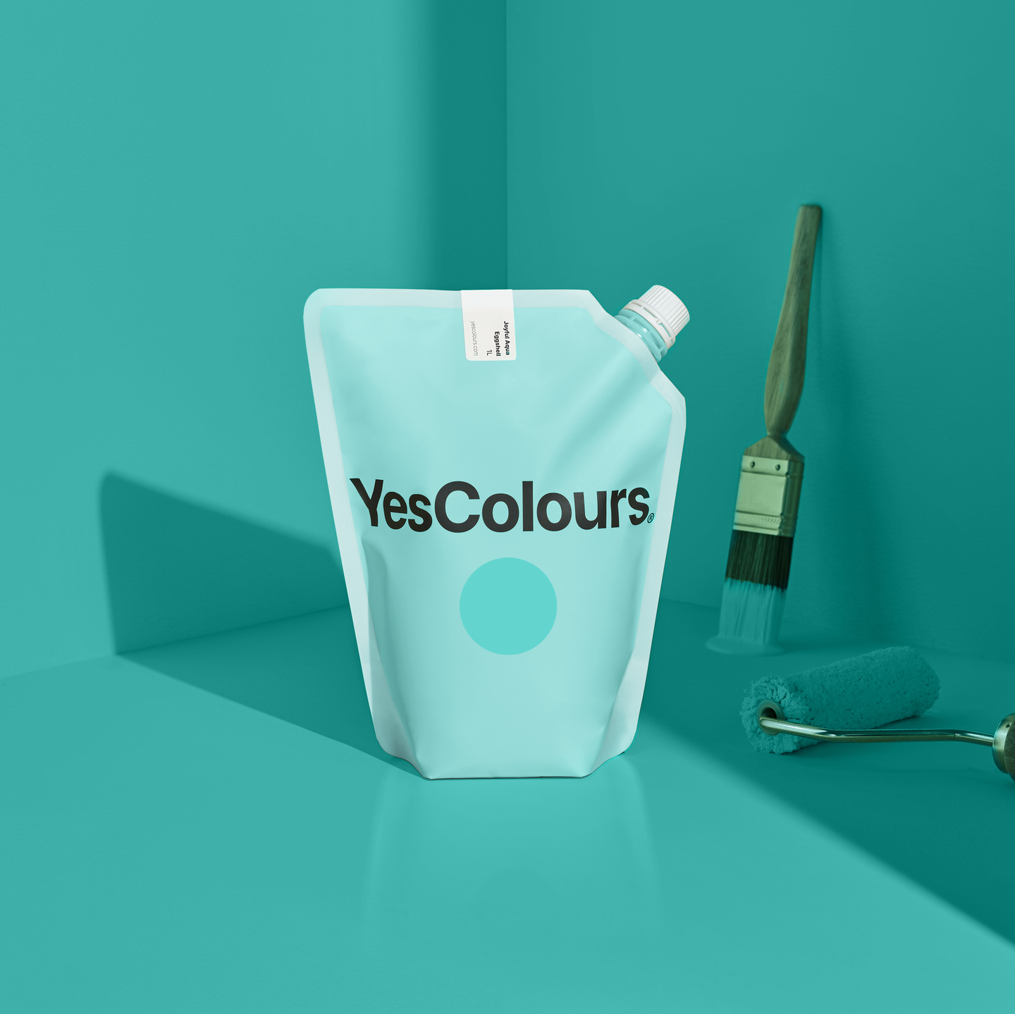 YesColours Joyful Aqua eggshell paint , Aqua Aqua / Teal Eggshell Joyful Joyful Aqua , Lick Paint, Coat Paint, Dulux Paint Joyful-Aqua-eggshell-paint-YesColours-6025