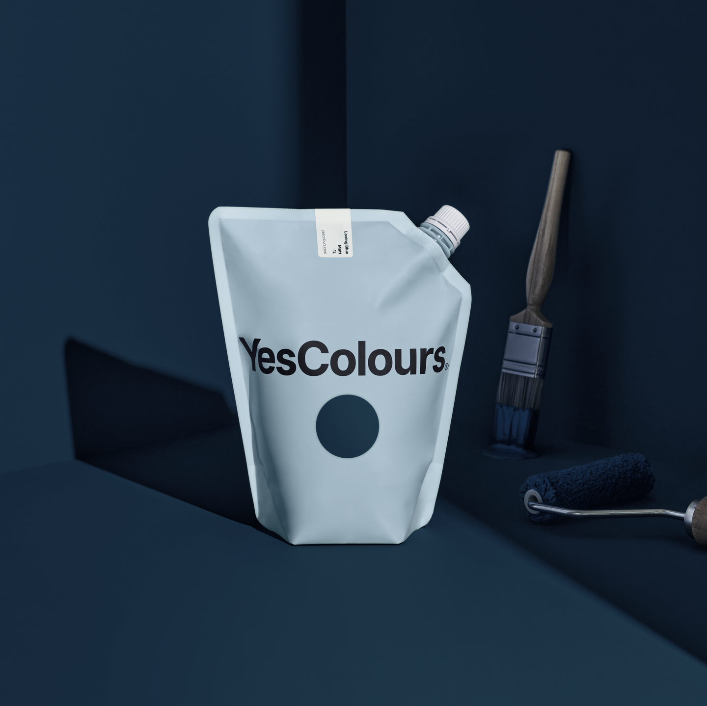 YesColours Loving Blue matt emulsion paint , Blue Blues Indigo Ink Blue Loving Loving Blue Loving Collection Matt Emulsion Navy Paint , Lick Paint, Coat Paint, Dulux Paint LovingBluepouch1_1