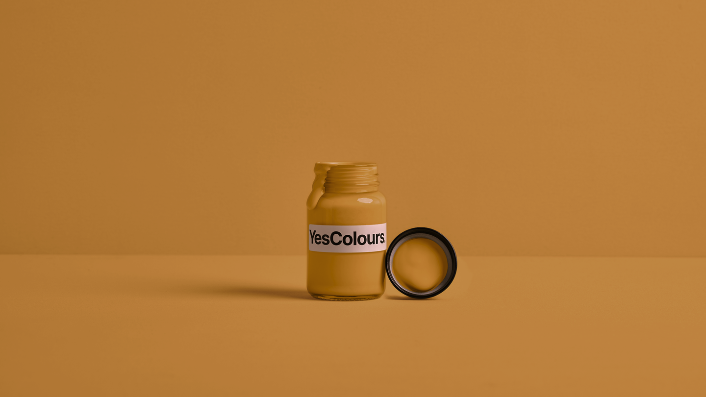 YesColours Loving Yellow sample (matt, 60ml) , Golden Loving Loving Collection Loving Yellow Mustard Paint Sample Yellow Yellows , Lick Paint, Coat Paint, Dulux Paint LovingYellowsamplepot16x9