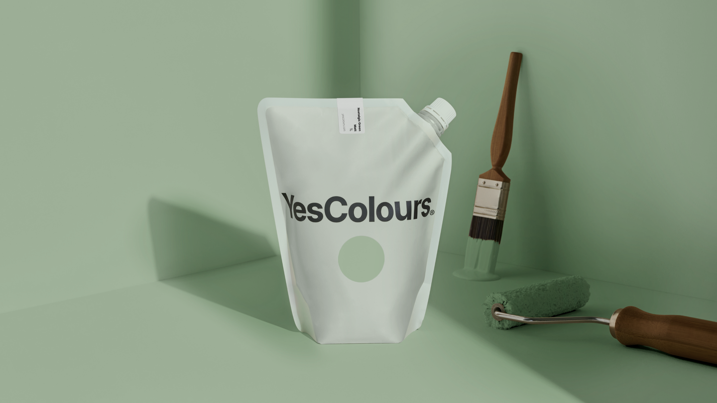 YesColours Nostalgic Green matt emulsion paint , Green Greens Matt Emulsion Nostalgic Nostalgic collection Nostalgic Green Paint Sage , Lick Paint, Coat Paint, Dulux Paint NostalgicGreenpouch16x9