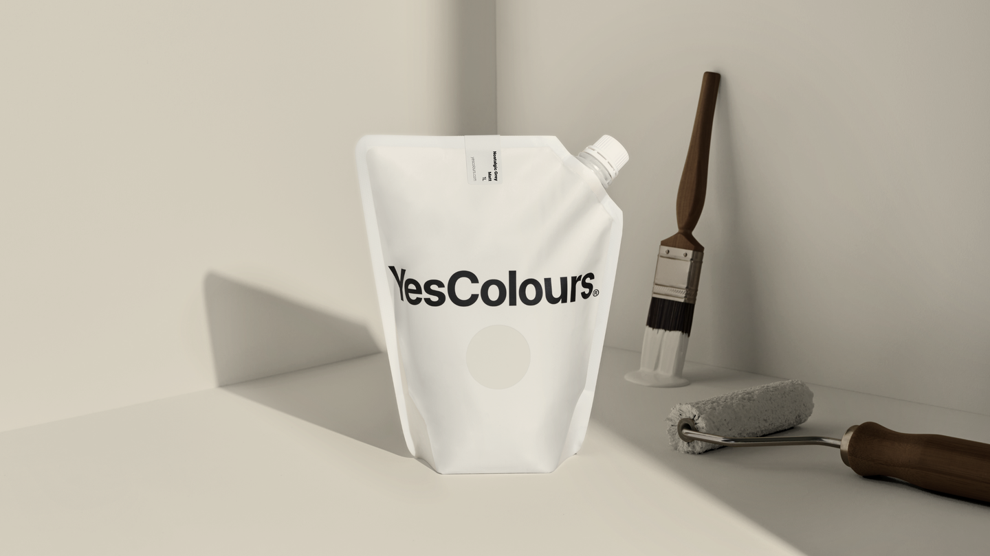 YesColours Nostalgic Grey matt emulsion paint , Black / Grey Grey Grey / Black Greys Griege Matt Emulsion Neutral Neutral / White neutrals Nostalgic Nostalgic collection Nostalgic Grey Paint Stone , Lick Paint, Coat Paint, Dulux Paint NostalgicGreypouch16x9