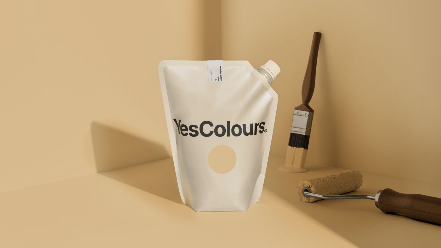 YesColours Nostaligic Yellow matt emulsion paint , Beige Gold Golden Matt Emulsion Mustard Nostalgic Nostalgic collection Nostalgic Yellow Ochre Paint Yellow Yellows , Lick Paint, Coat Paint, Dulux Paint NostalgicYellowpouch16x9_28084ade-e407-4d14-a4e0-e9713d08576b