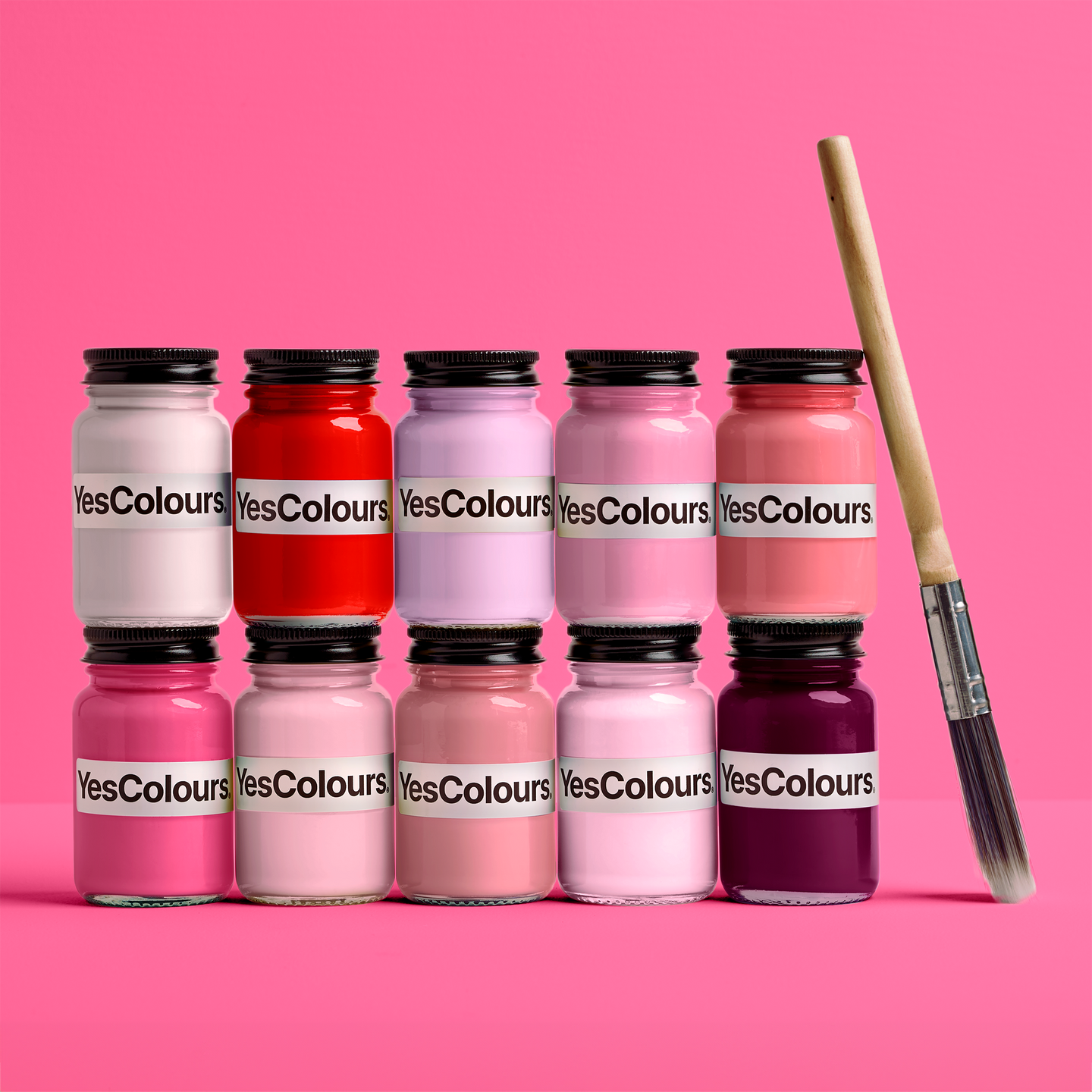 YesColours premium Pink / Red paint sample bundle