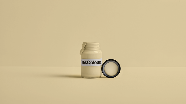 YesColours Restful Yellow sample (matt, 60ml) , Paint Restful Restful Collection Restful Yellow Sample Stone Yellow Yellows , Lick Paint, Coat Paint, Dulux Paint RestfulYellowsamplepot16x9