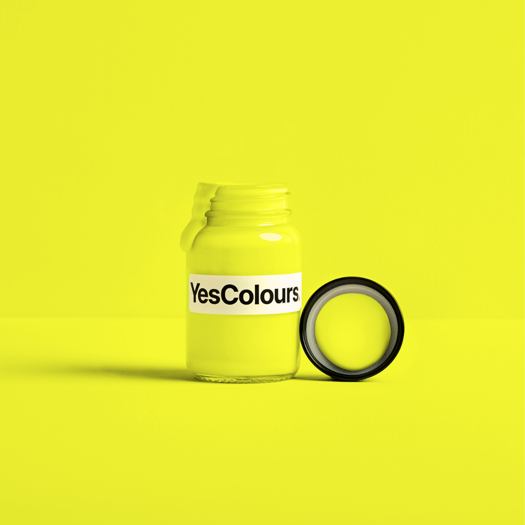 YesColours premium Electric Yellow paint sample (60ml) pre-order Dulux paint, Coat Paint, Lick Paint