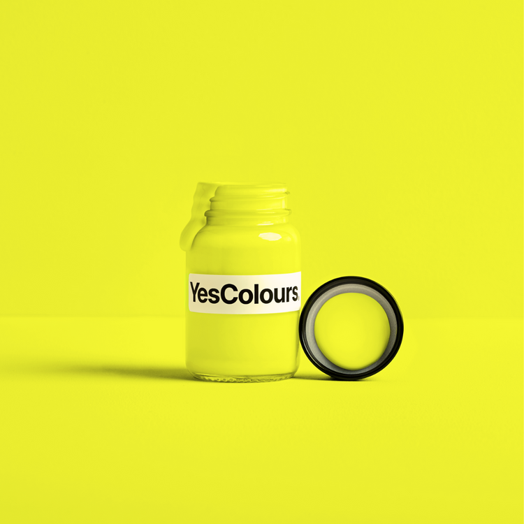 YesColours premium Electric Yellow paint sample (60ml) Dulux paint Lick paint, Coat Paint