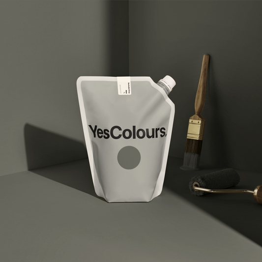 YesColours Secluded Grey matt emulsion paint , Black / Grey Grey Grey / Black Greys Matt Emulsion Paint Secluded Secluded Collection Secluded Grey , Lick Paint, Coat Paint, Dulux Paint SecludedGreyPouch1_1