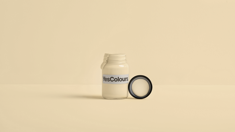 YesColours Serene Yellow sample (matt, 60ml) , Beige Cream Magnolia Paint Sample Serene Serene Collection Serene Yellow Yellow Yellows , Lick Paint, Coat Paint, Dulux Paint Sereneyellowsamplepot16x9