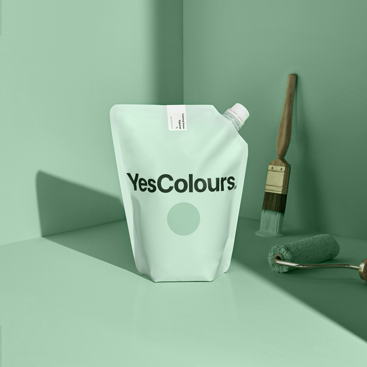 YesColours premium Calming Green eggshell paint