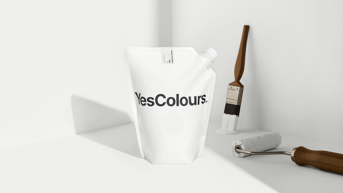 YesColours premium Electric Hot White matt emulsion paint