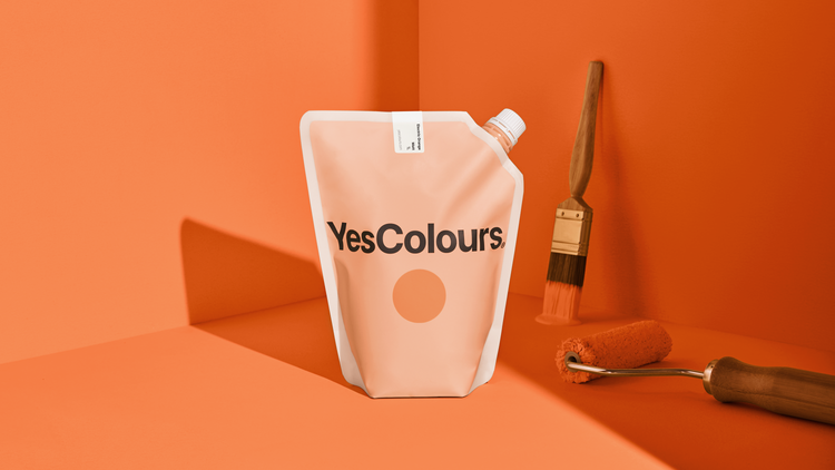 YesColours premium Electric Orange matt emulsion paint