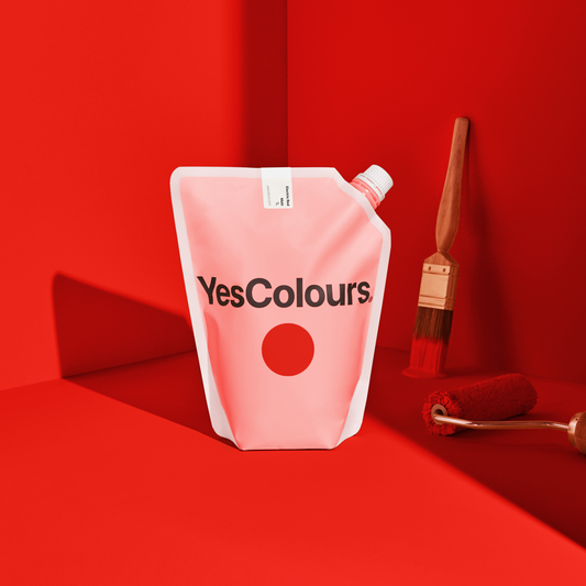 YesColours premium Electric Red matt emulsion paint