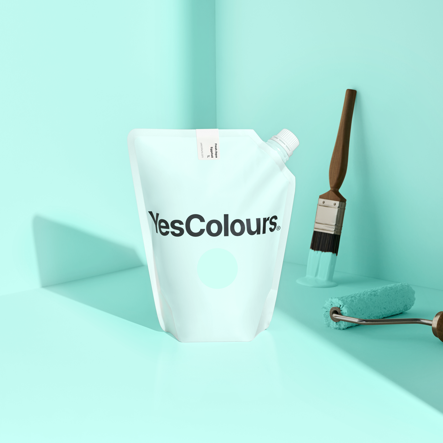 YesColours premium Fresh Aqua eggshell paint