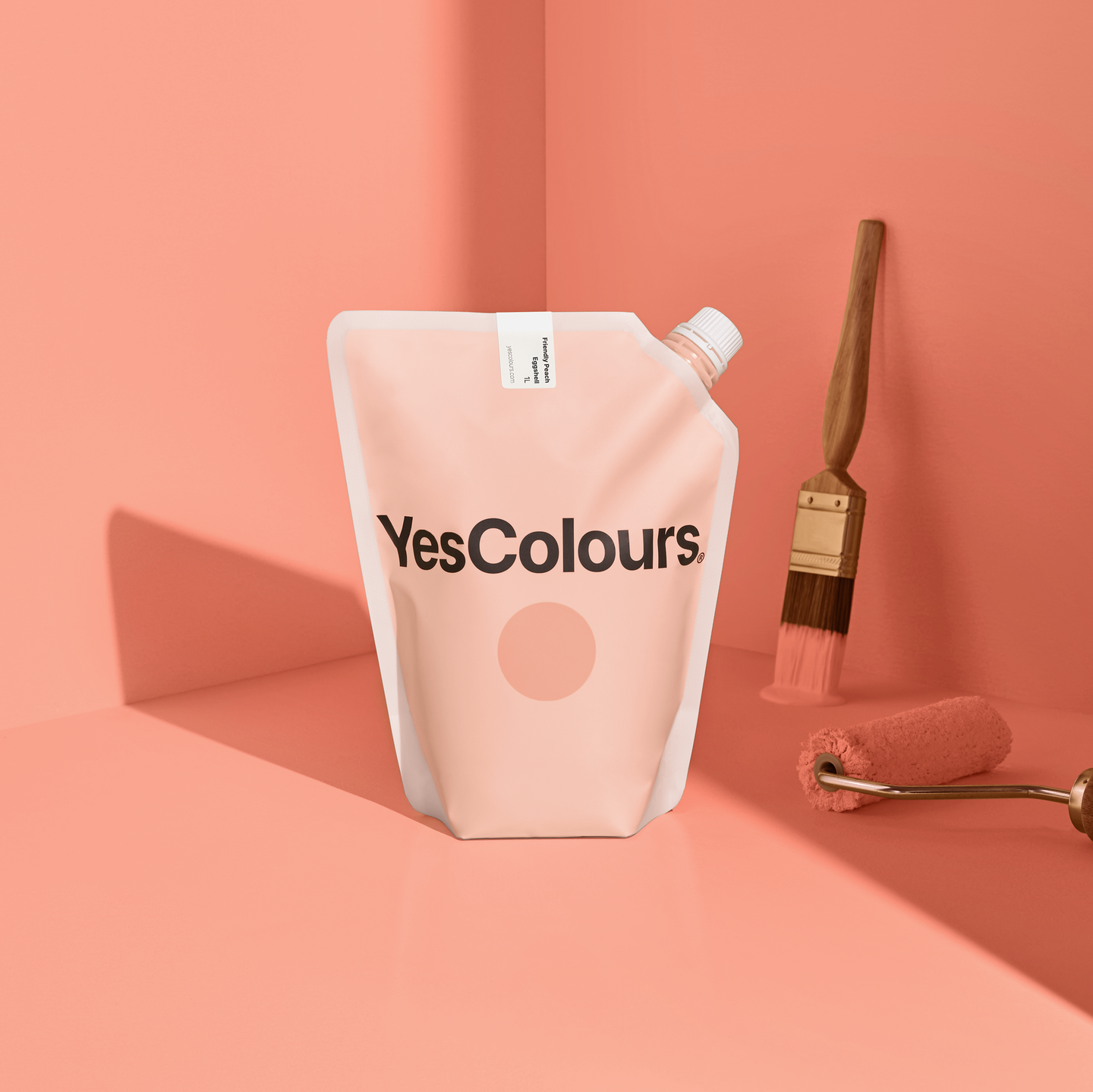 YesColours premium Friendly Peach eggshell paint