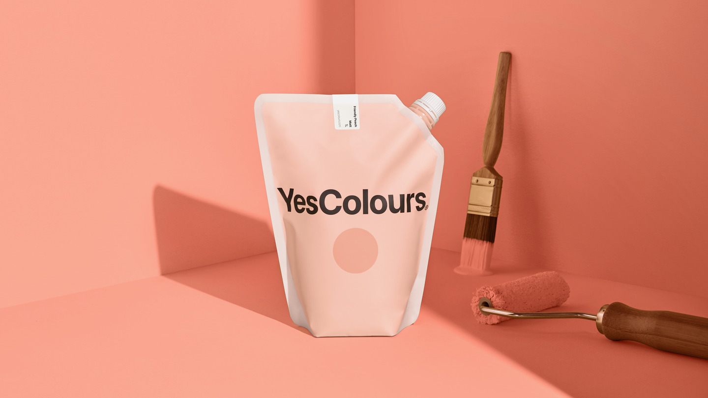 YesColours premium Friendly Peach matt emulsion paint