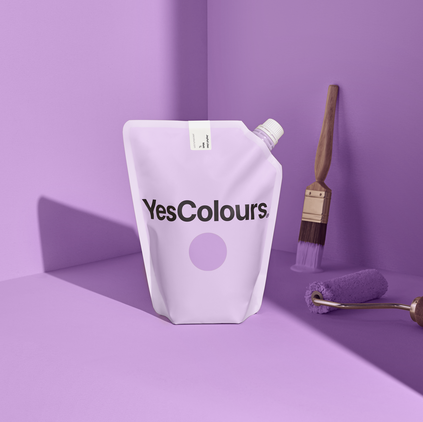 YesColours premium Joyful Lilac matt emulsion paint