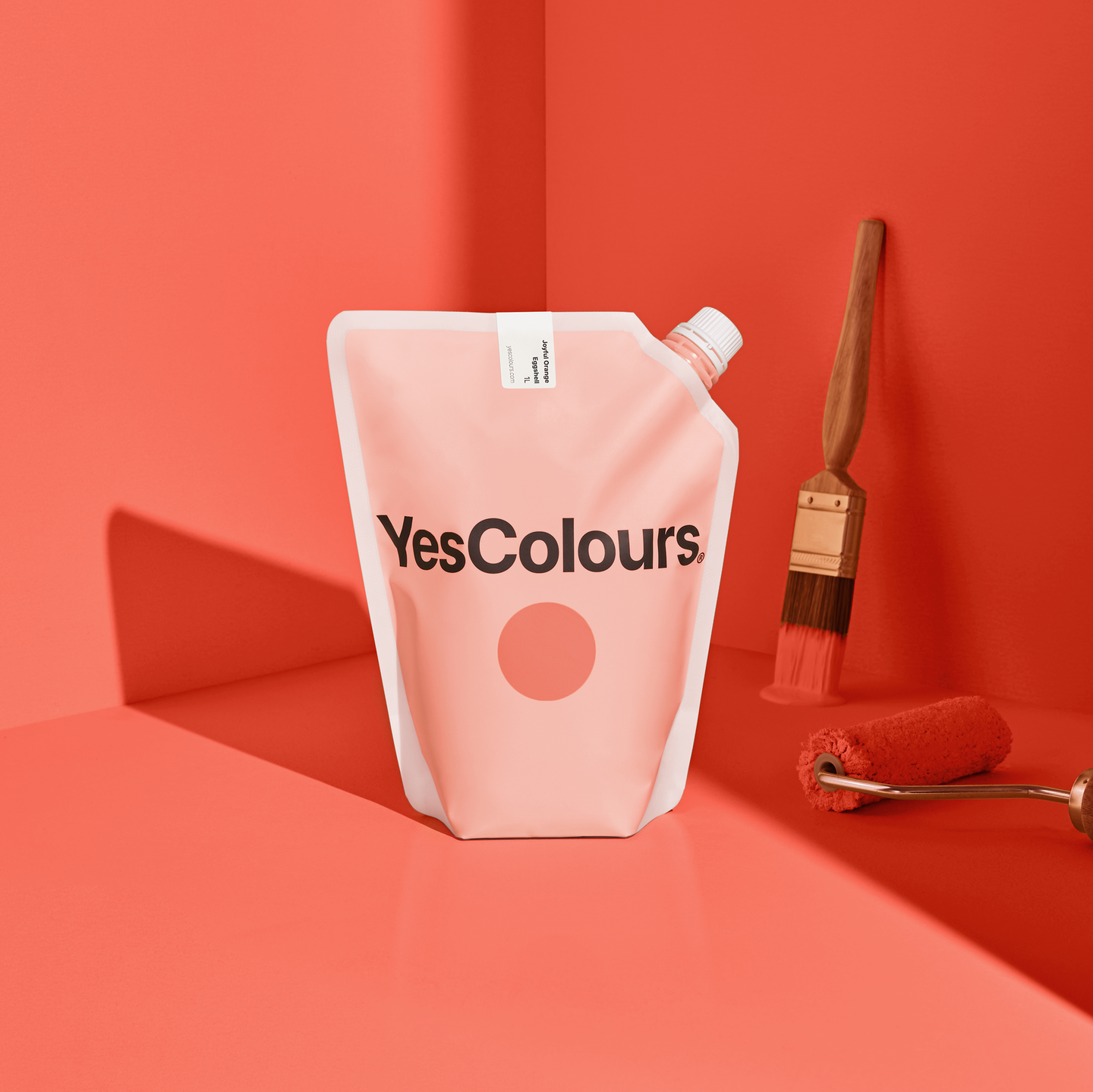 YesColours premium Joyful Orange eggshell paint