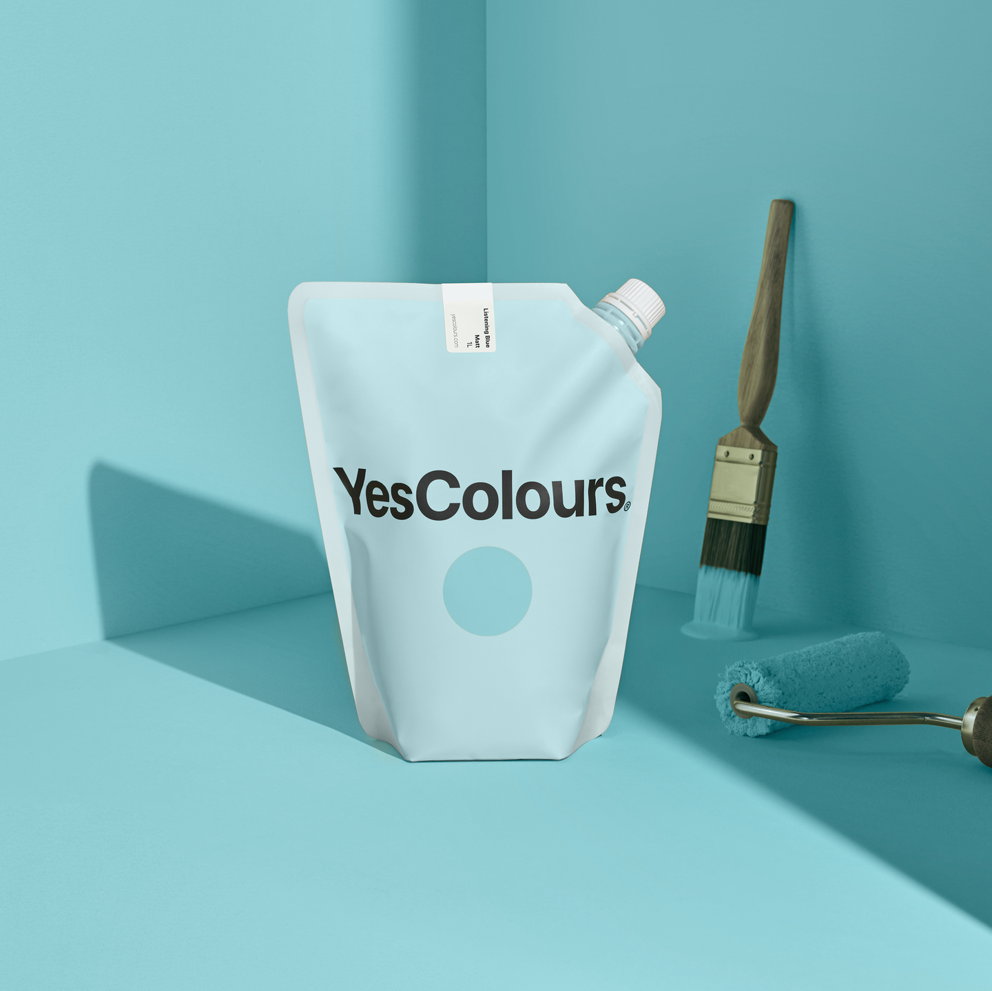 YesColours premium Listening Blue matt emulsion paint Dulux paint, Coat Paint, Lick Paint