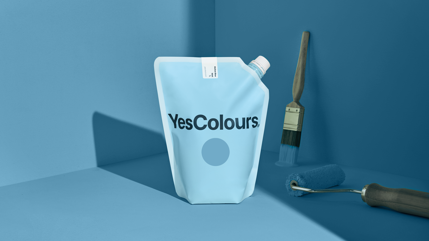 YesColours premium Mellow Blue matt emulsion paint