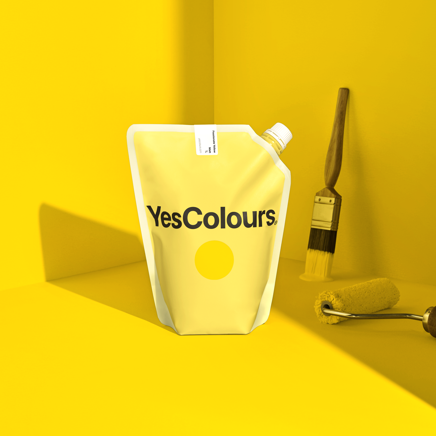 YesColours premium Passionate Yellow matt emulsion paint