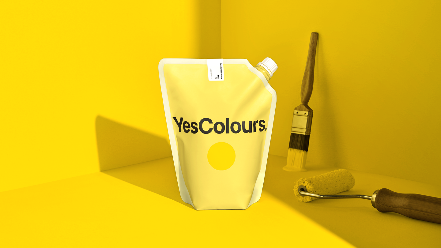 YesColours premium Passionate Yellow matt emulsion paint Dulux paint, Coat Paint, Lick Paint