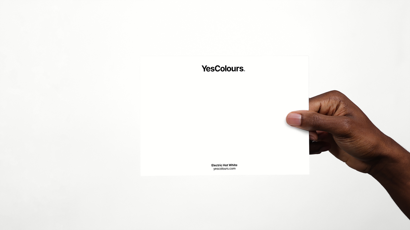 YesColours premium Electric Hot White paint swatch